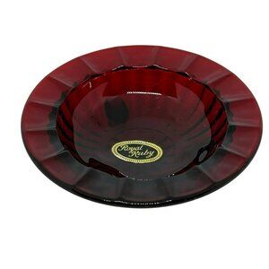 Vintage Anchor Hocking Royal Ruby Red Glass Ashtray 4" Footed Trinket Dish MCM